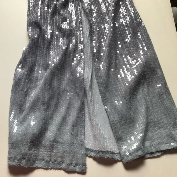 ZARA Degrade Silver Shimmer Sequin Midi Slip Dress Size XS NEW WITH TAGS - Picture 11 of 16